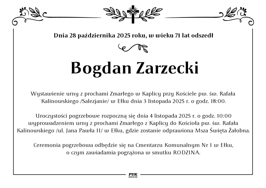 Bogdan Zarzecki - nekrolog